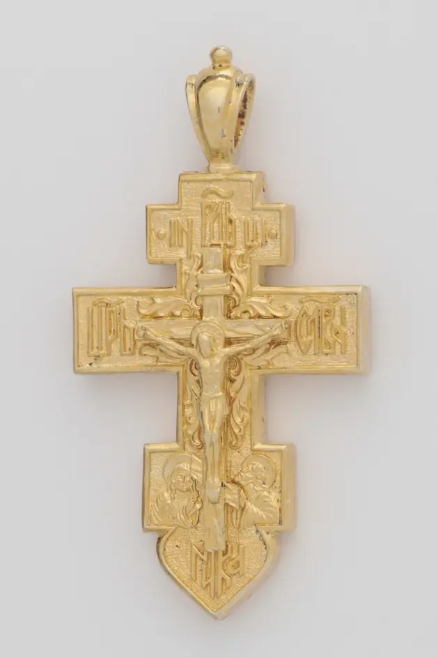Cross reliquary small / gilding / silver