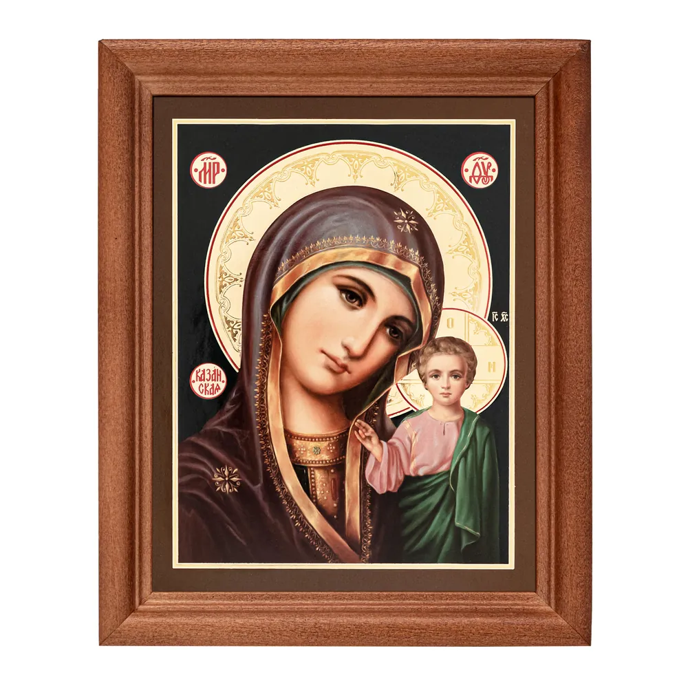 ხატი ხის ჩარჩოში №1 11×13 ორმაგი ტვიფრი ყაზანის ღვთისმშობელი 39