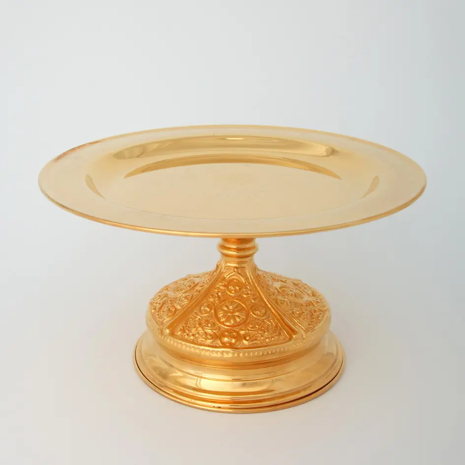 Paten with paten stand / Ø 240 mm-chalice 1,0 l “№15” / electroforming, hand engraving / gilding