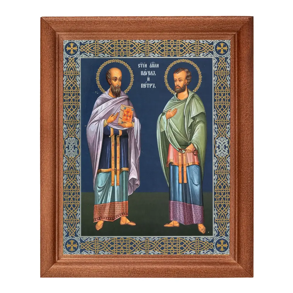 ხატი ხის ჩარჩოში №1 11×13 ორმაგი ტვიფრი პეტრე პავლე 6
