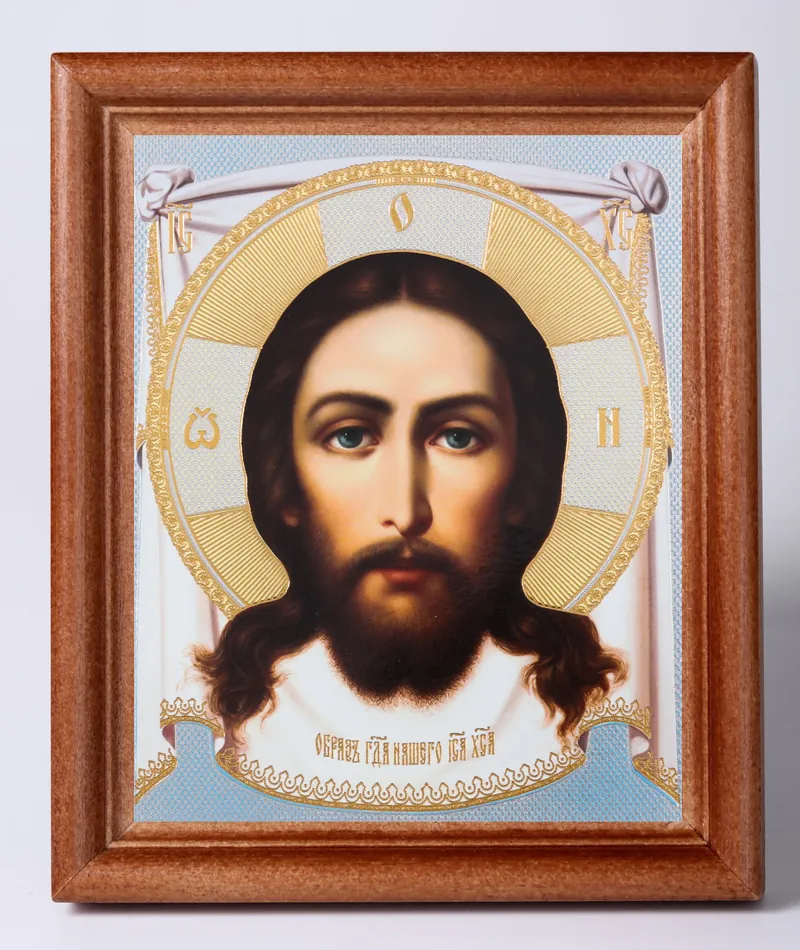 Icon in wooden frame №1 11×13 double embossing Saviour Not Made by Hands