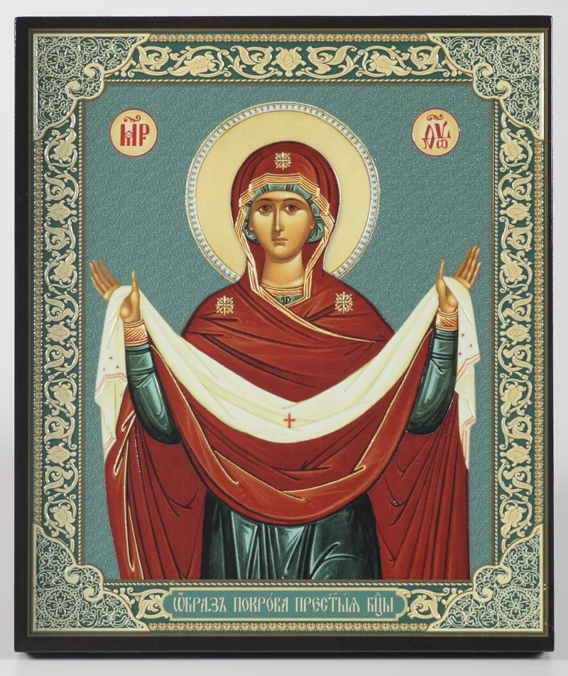 Icon on board 22×26 3D print, varnish Protection (half-length)