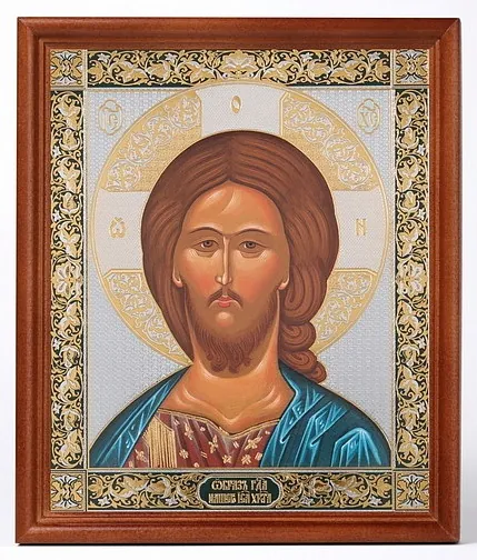 Icon in wooden frame №1 18×24 double embossing Saviour 12