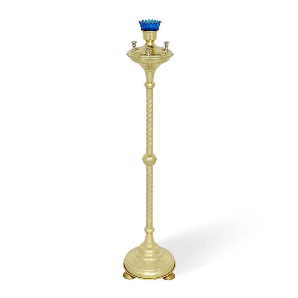 Processional candlestick №3 on 3 candles varnish