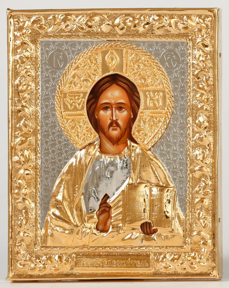 ფერწერული ხატი მაცხოვრის 11×13, ზეთი, მოჭედილობა №28, მოოქროვება