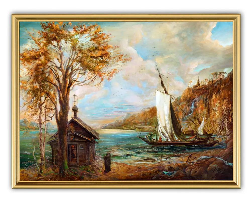 Picture 30×40, 3D print on plastic, in gilded frame №6
