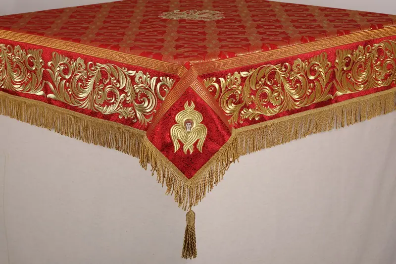 Cloth №08 brocade embroidery on brocade 1,3×1,3 (for the altar table 1,0×1,0)