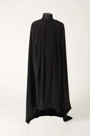 Monastic mantle silk with train collar with topstitching