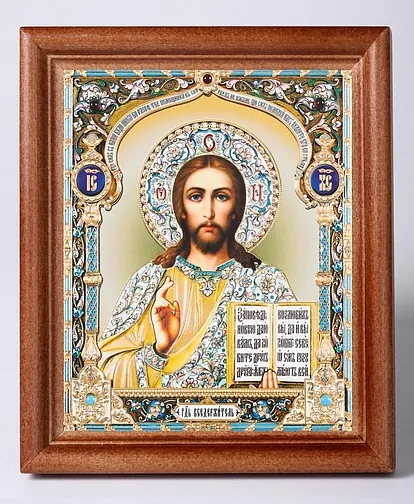 Icon in wooden frame №1 11×13 embossing Saviour 3