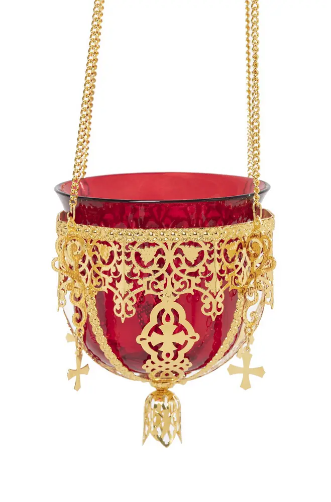 Hanging vigil lamp №67 gilding