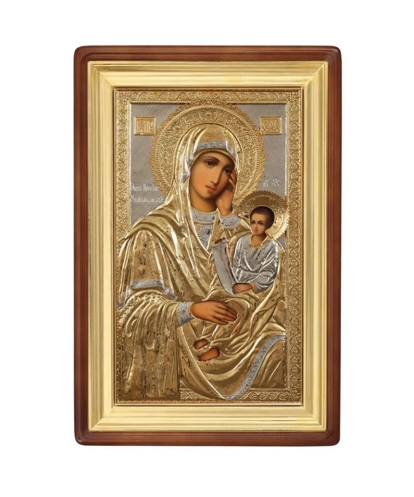 Painted icon in icon case 60×100 oil, riza cover №81, icon case №1 Assuage My Sorrows