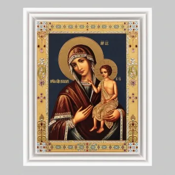 Icon in wooden frame №3 11×13 (white) double embossing Upbringing 2
