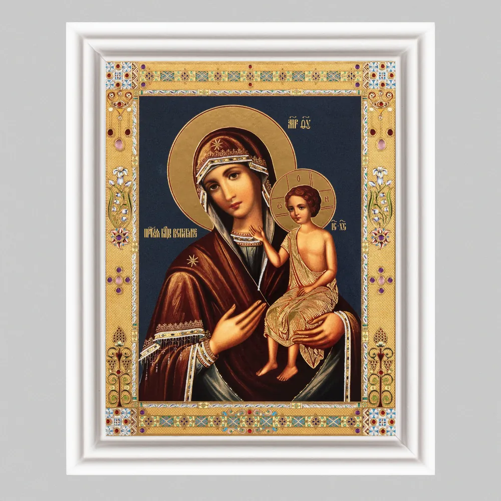 Icon in wooden frame №3 11×13 (white) double embossing Upbringing 2