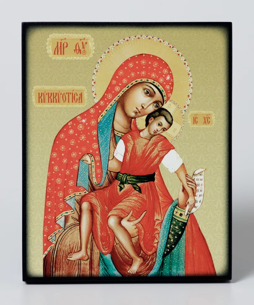 Icon on board 13×15 3D print, varnish Kykkos Mother of God