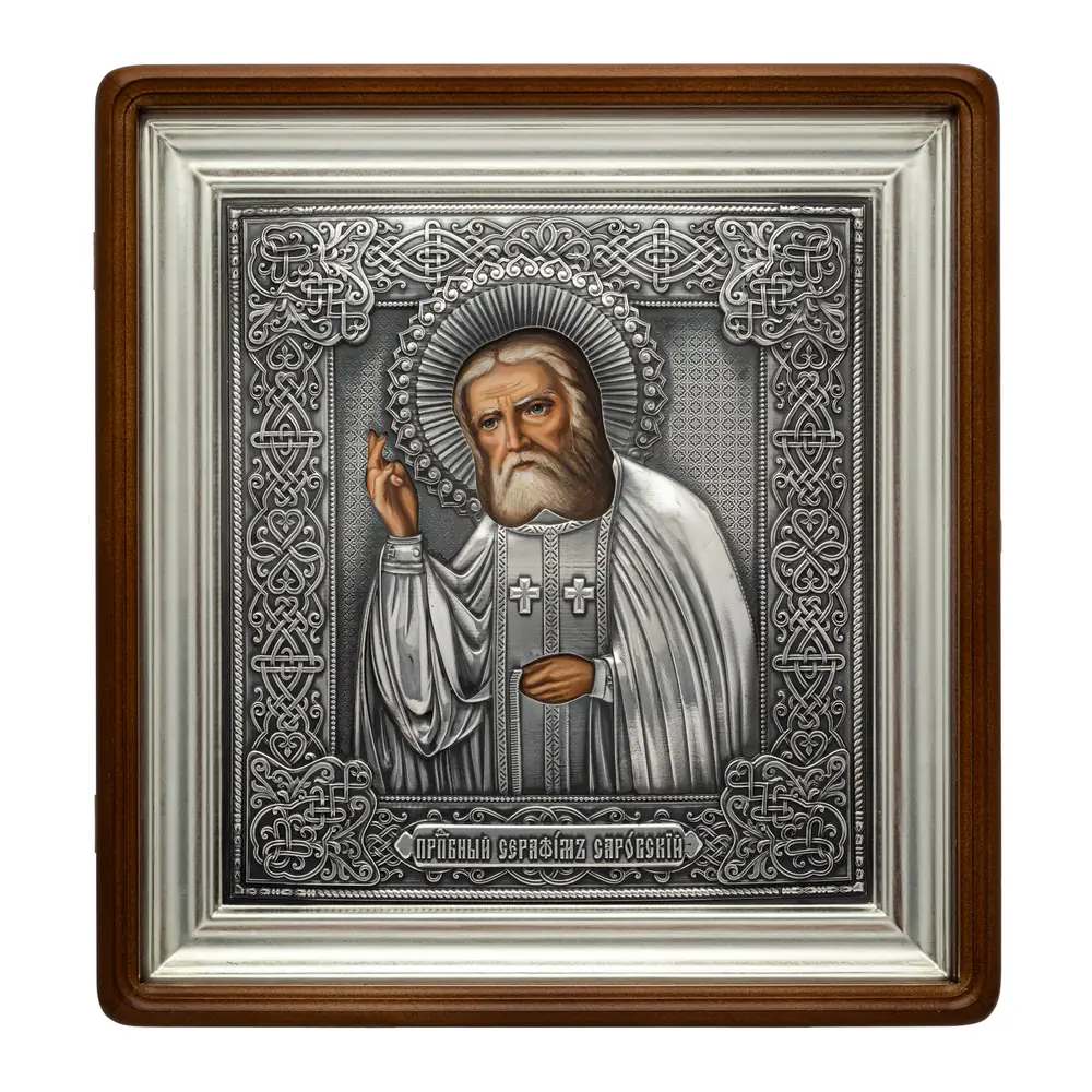 ფერწერული ხატი კიოტში 24×30 ზეთი, მოჭედილობა №268, გაშავებული მოვერცხლვა, კიოტი №1 სერაფიმე საროველი