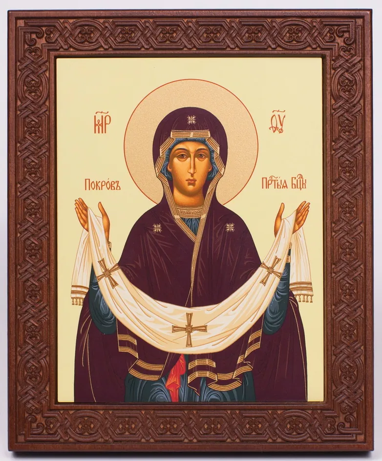 ხატი ხეზე 18×22 ნაგლინი, კიდობანი კვეთილი ჩარჩოთი, შეფუთვა საფარველი