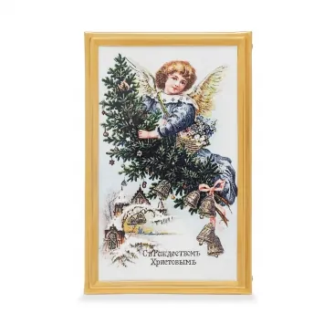 Panel church table of the Nativity of Christ №123, decal on porcelain, gilding