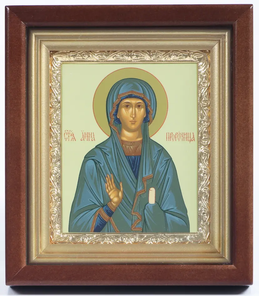 ხატი კიოტში 11×13 რთული, ტემპერა, მოოქროვილი ჩარჩო ანა წინასწარმეტყველი