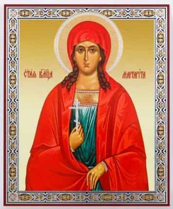 Icon on hardboard №1 11×13 double embossing Margaret of Antioch, Great Martyr (2)