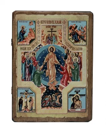 Icon on board 17×22 3D print, varnish Resurrection of Christ 2