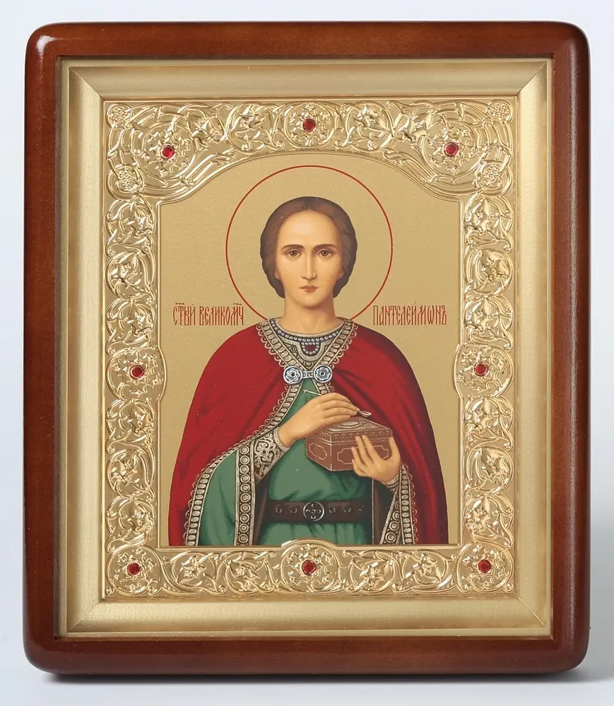 ხატი კიოტში 18×24 ფიგურული, ტემპერა, ფიგურული ჩარჩო, მოოქროვილი პანტელეიმონი 1