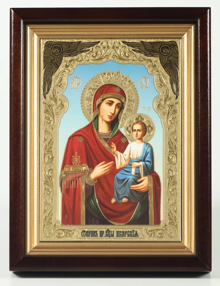 ხატი კიოტში 18×24 რთული №2, რელიეფური ტვიფრი ივერიის ღვთისმშობელი 15