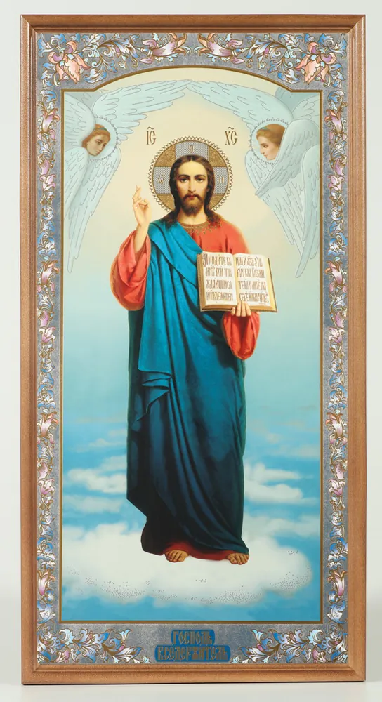 Icon in wooden frame №1 30×40 double embossing, packaging Saviour (full-length)