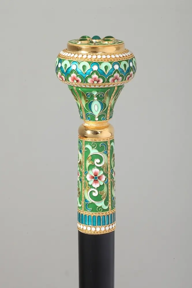 Staff №23 one-piece silver filigree, enamel, painting / gilding
