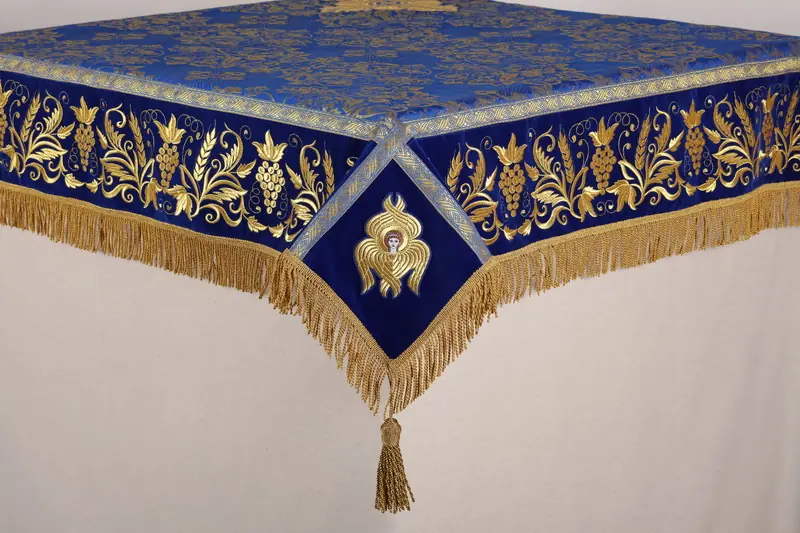 Cloth №01 brocade embroidery on velvet 1,3×1,3 (for the altar table 1,0×1,0)