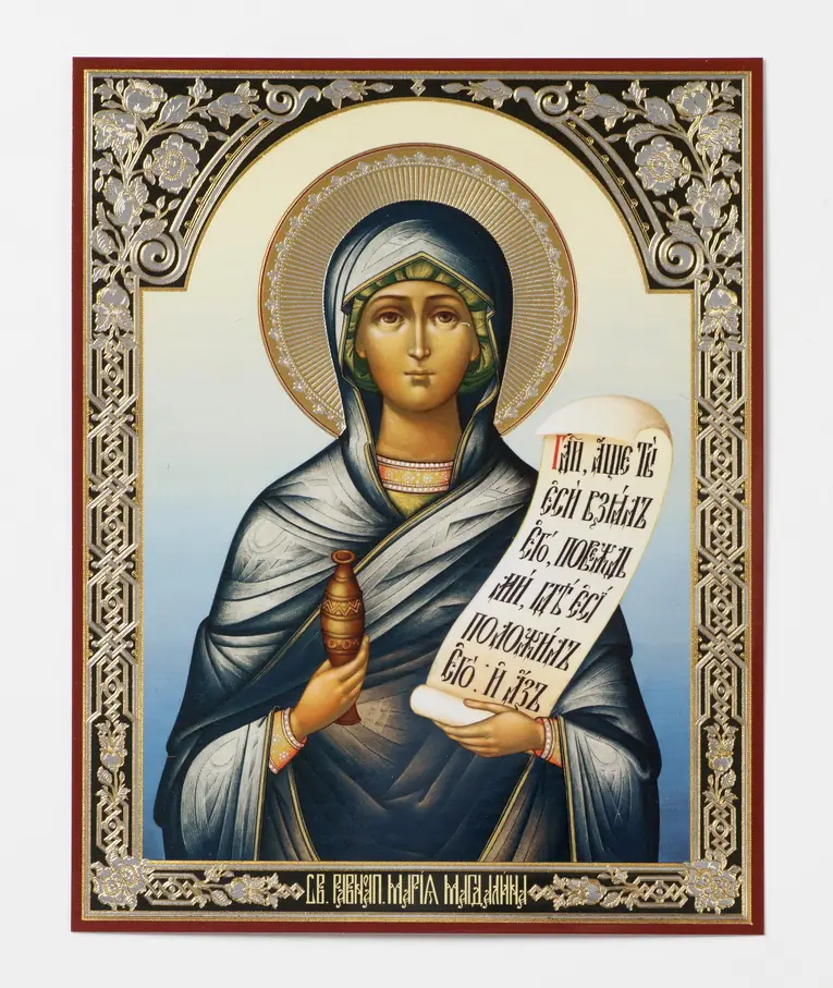 Icon on hardboard №1 11×13 double embossing Mary Magdalene, Equal-to-the-Apostles (6)