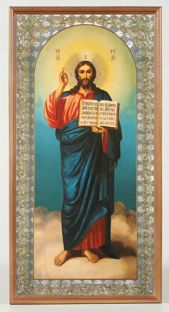 ხატი ხის ჩარჩოში №1 30×40 ორმაგი ტვიფრი, შეფუთვა მაცხოვარი სრული სიმაღლის №2