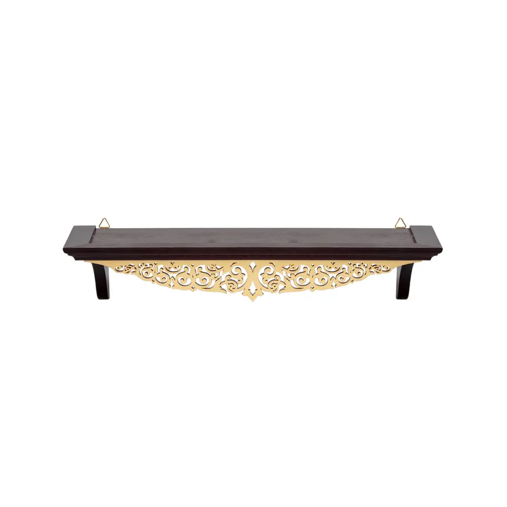 Icon shelf straight №40-1 with carved with valance gold-look