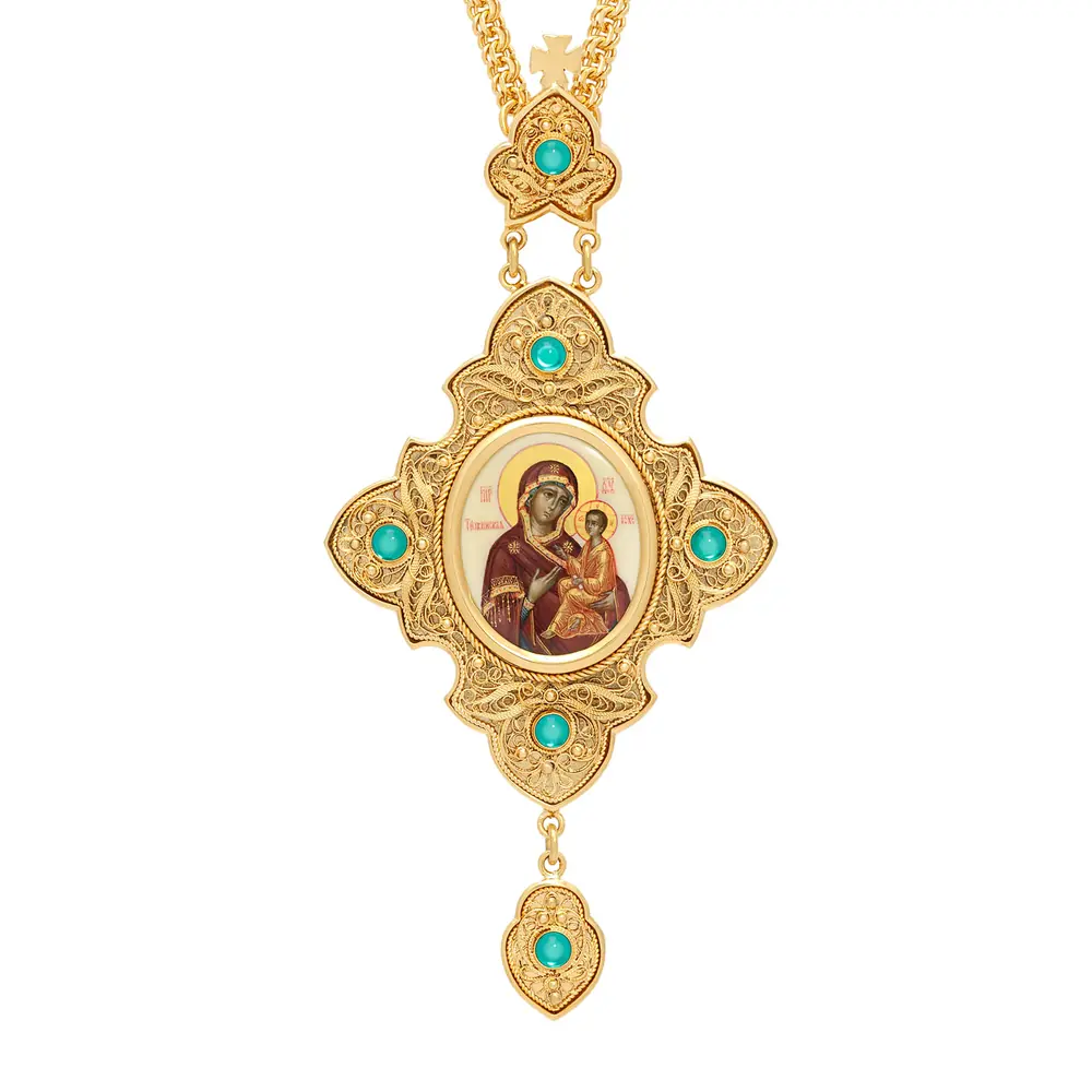 Panagia filigree №0051 single rim painting / gilding