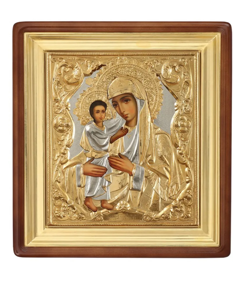 Painted icon in icon case 30×40 oil, riza cover №108, icon case №1 Seeker of the Perishing