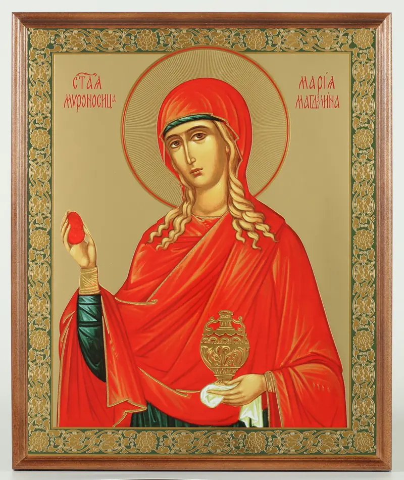 ხატი ხის ჩარჩოში №1 30×40 ორმაგი ტვიფრი, შეფუთვა მარიამ მაგდალინელი, მოციქულთასწორი (4)