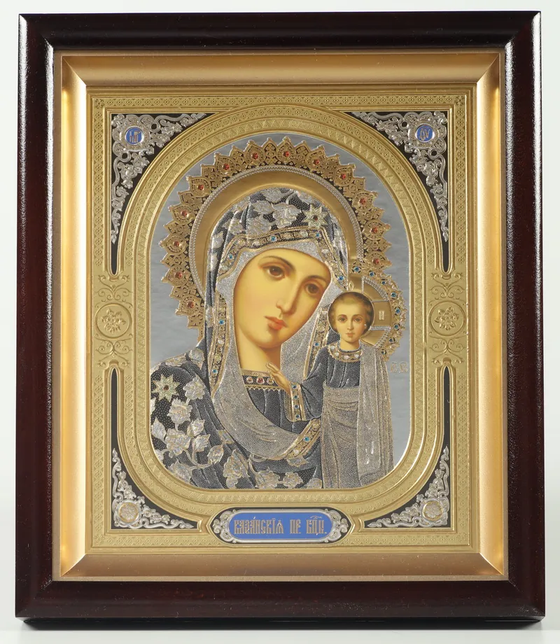 ხატი კიოტში 18×24 რთული, რელიეფური ტვიფრი ყაზანის ღვთისმშობელი 2