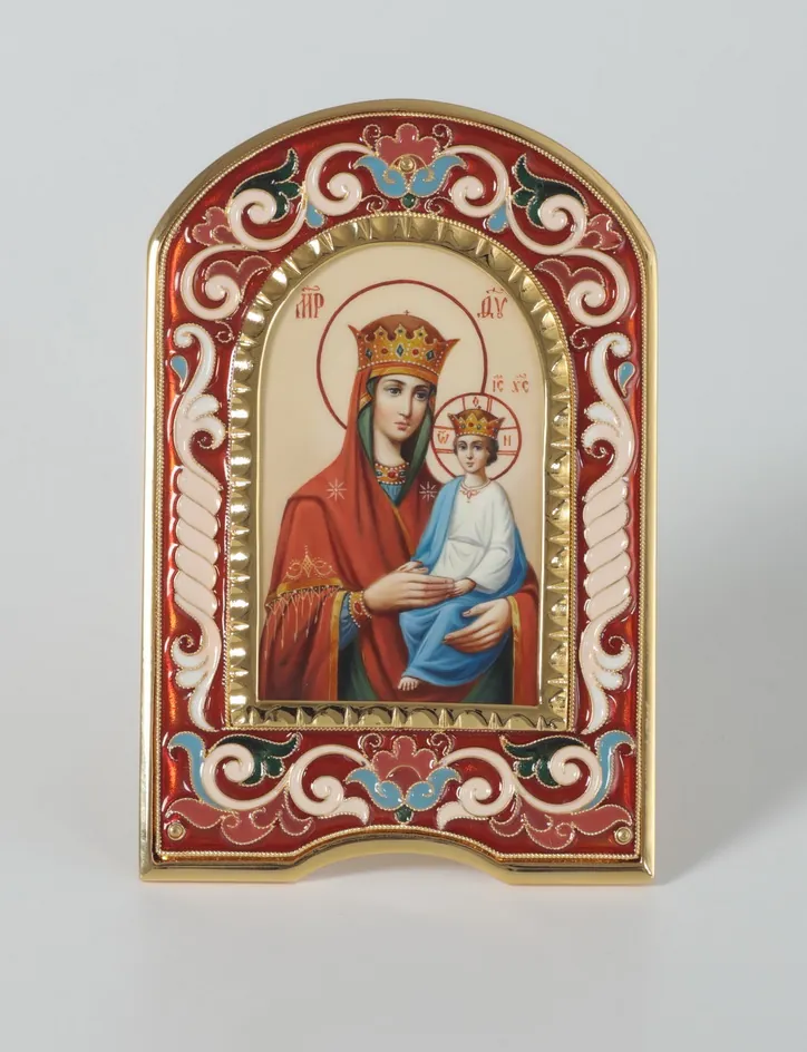 Name-day icon №2 electroforming, enamel, painting / gilding / Surety of Sinners