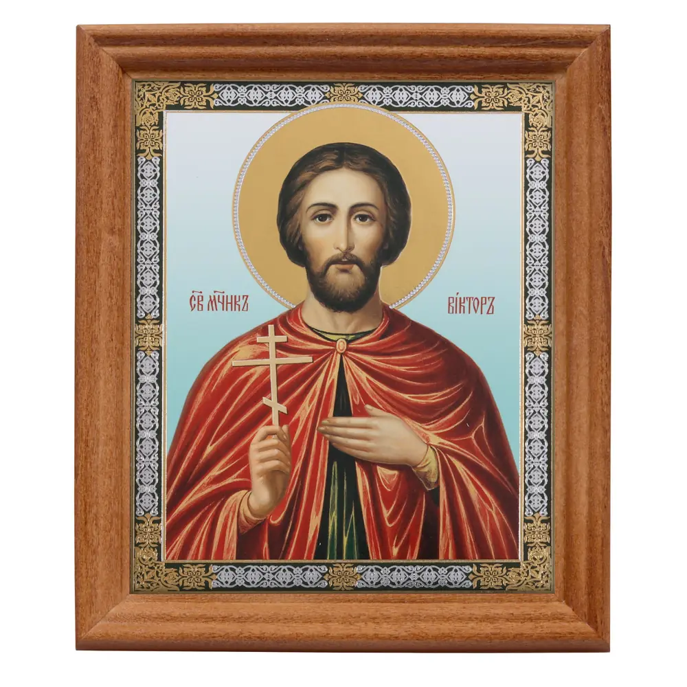 Icon in wooden frame №3 11×13 double embossing Victor 2