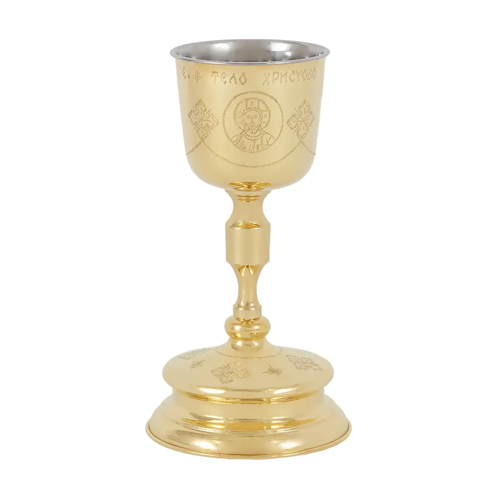Chalice-cup №11 1,0 l with insert (stainless steel) hand engraving gilding