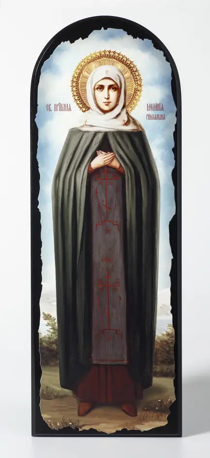Icon on MDF 18×50 arched, 3D print, varnish Melania