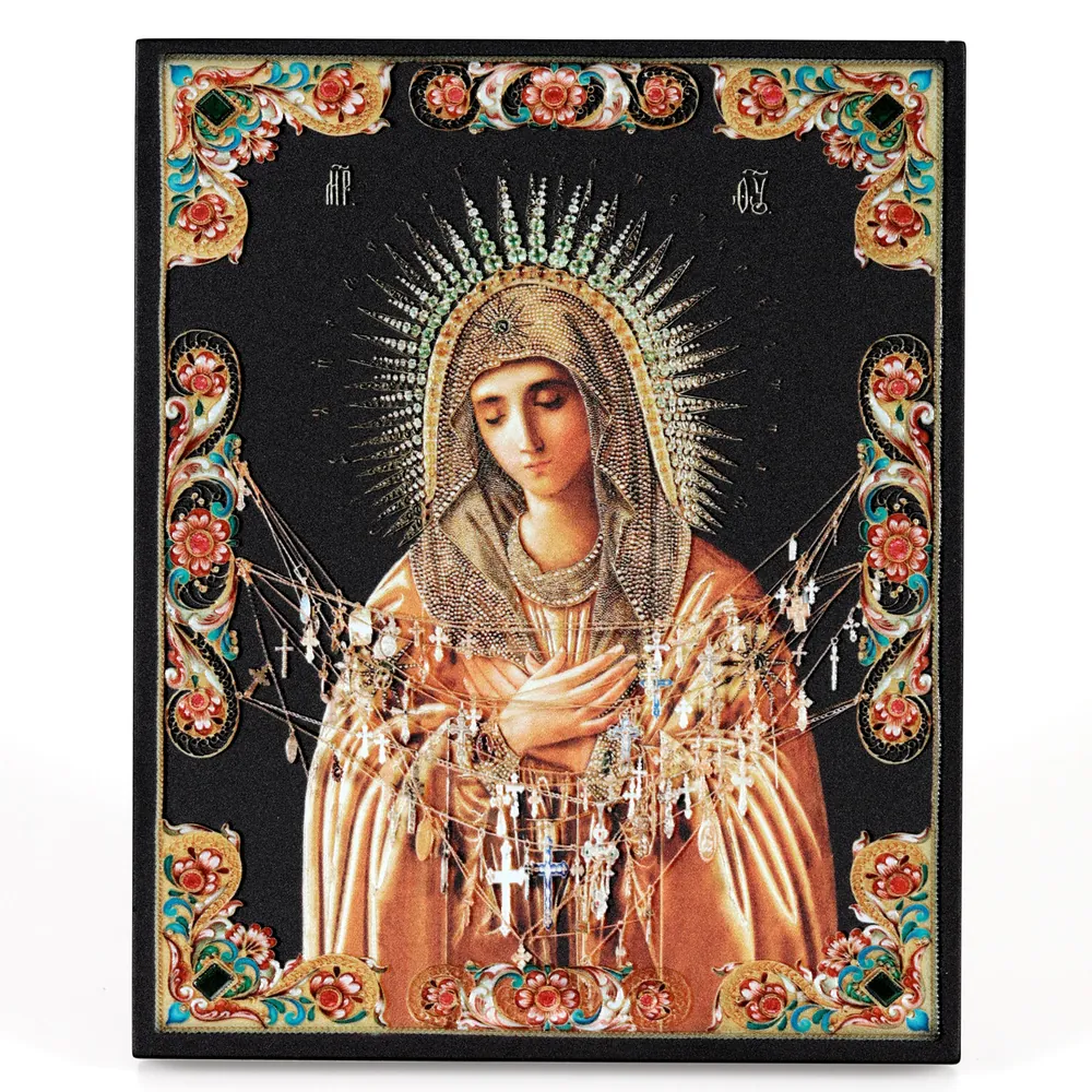 Icon on board 13×15 3D print, varnish Tenderness Mother of God 2