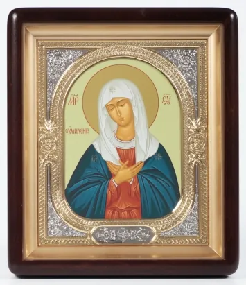 ხატი კიოტში 18×24 ფიგურული, ტემპერა, მოცულობითი მოჭედილობა-ჩარჩო, ღია, მოოქროვილი, მონიკელება ლმობიერება
