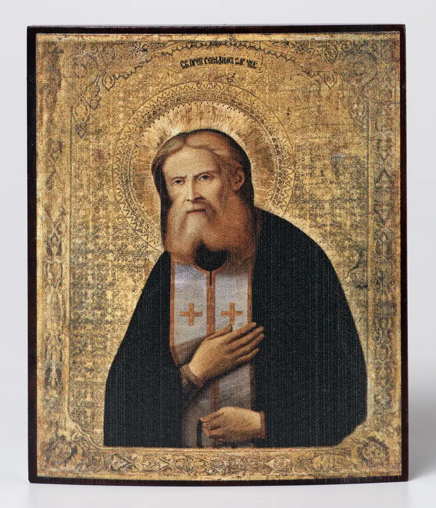 Icon on wood 9×11 varnish Seraphim of Sarov 4