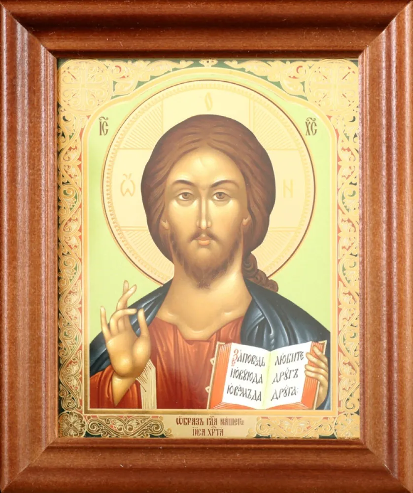 Icon in wooden frame №2 11×13 double embossing Saviour 28