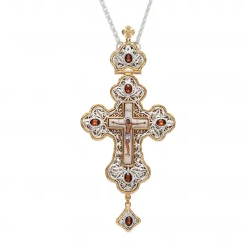 Pectoral cross №33 / gilding / silver filigree