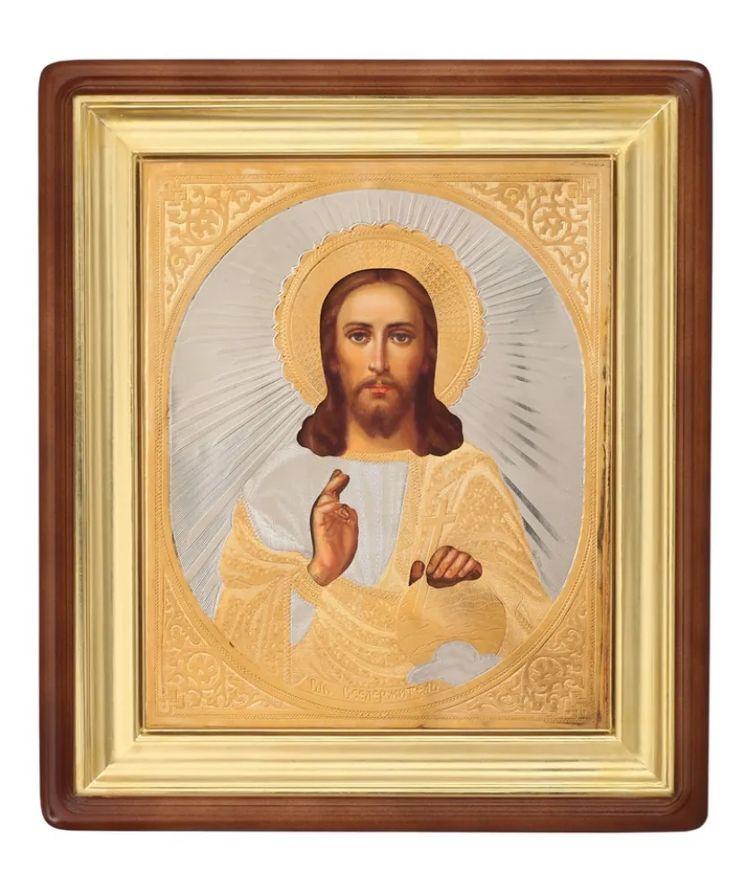 ფერწერული ხატი კიოტში 18×24 ზეთი, მოჭედილობა №207, კიოტი №1 მაცხოვარი