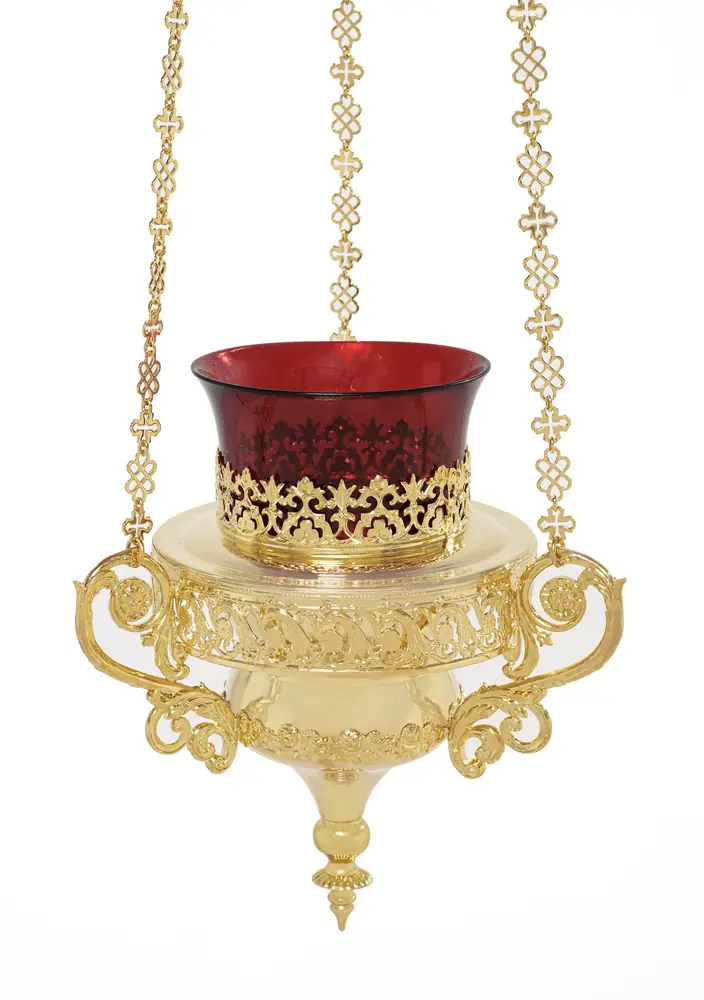 Hanging vigil lamp №46 gilding
