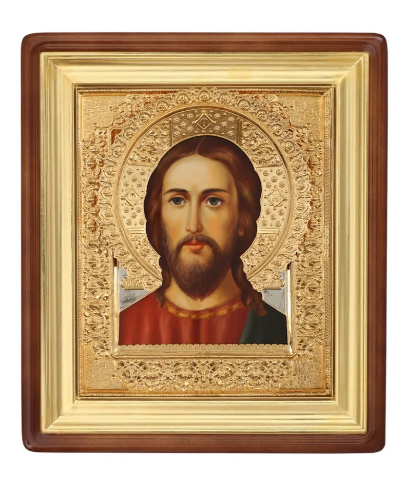 ფერწერული ხატი კიოტში 40×50 ზეთი, მოჭედილობა №209, კიოტი №1 მაცხოვარი