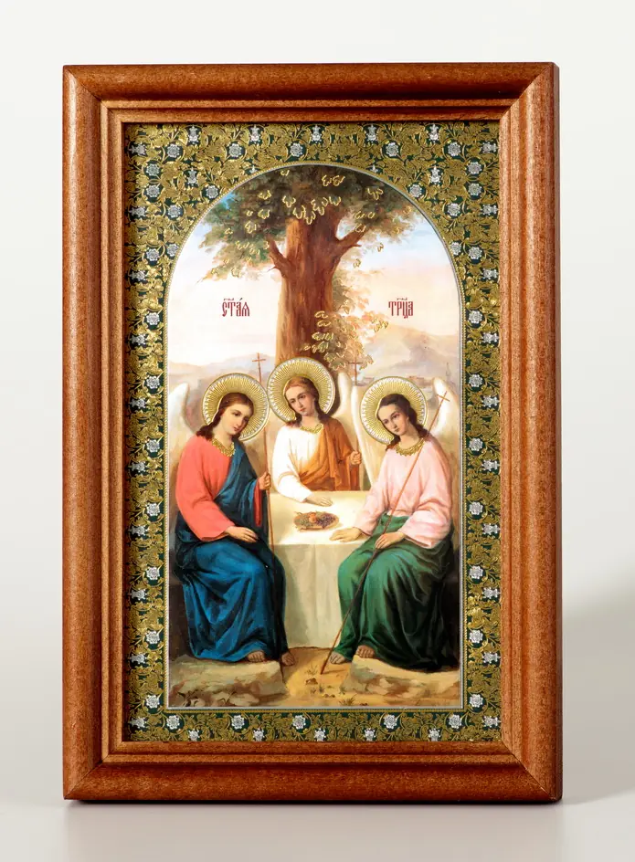 Icon in wooden frame №1 11×22 double embossing Trinity 3