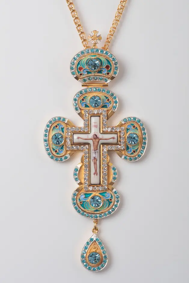 Pectoral cross №9 / gilding / silver enamel